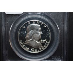 1957 US Ben Franklin Half Dollar; PCGS Graded PR65CAM; EST. $40-90