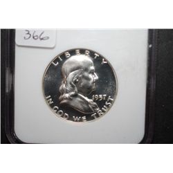 1957 US Ben Franklin Half Dollar; NGC Graded PF68Cameo; EST. $350-400