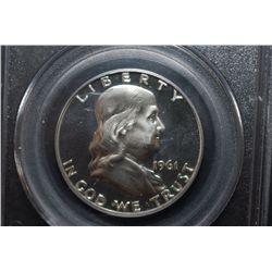 1961 US Ben Franklin Half Dollar; PCGS Graded PR67; EST. $50-75