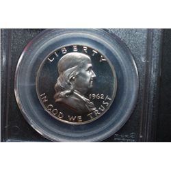 1962 US Ben Franklin Half Dollar; PCGS Graded PR67CAM; EST. $75-100