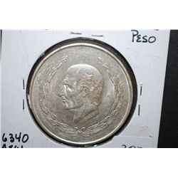 1952 Mexico Cinco (5) Pesos Foreign Coin; EF40; .6340 ASW 0.720 Ley; EST. $25-40