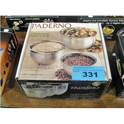 new Paderno 3pc stainless steel mixing bowl set