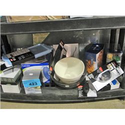 One shelf lot of new assorted kitchen tools and