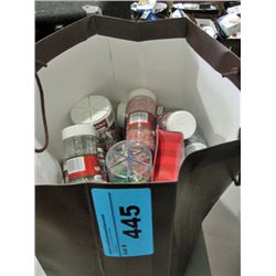 Brown store basket filled with assorted christmas