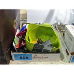 One box of new assorted kitchen tools and gadgets