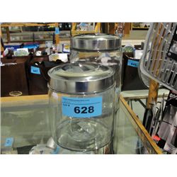 New 2pc glass canister set