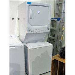 New GE white stacking washer and dryer