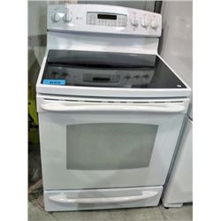 New GE profile white glass top stove