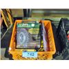 Image 1 : Orange milk crate filled with assorted tools