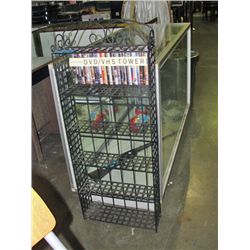 Black metal DVD stand
