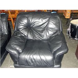Black leather living room chair