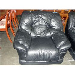 Black leather living room chair