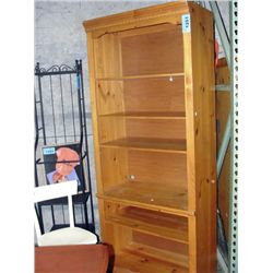 Approx 6F tall pine shelf unit