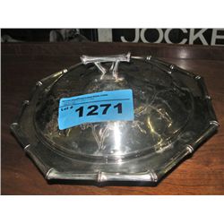 Silver plate with glass lining lidded vegetable