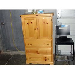 Solid pine armoire dresser
