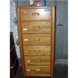 Solid oak 6 drawer highboy dresser