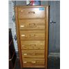 Image 1 : Solid oak 6 drawer highboy dresser