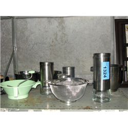 Shelf lot of kitchenwares