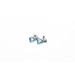 10Kt White Gold Blue Topaz earings