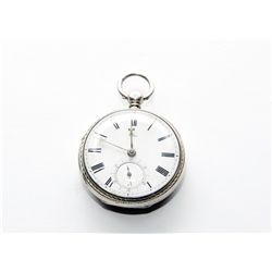 Vintage sterling silver key wind mens pocket