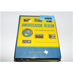 Stamp collectors album with stamps