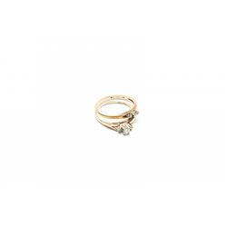 10k gold and diamond ladies 2pc ring set