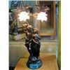 Image 1 : Heavy cast metal bronze style figural table lamp