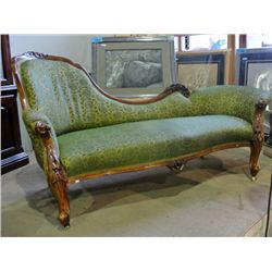 Carved mahogany framed victorian settee