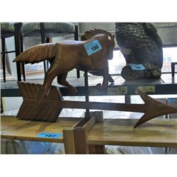 Hand crafted wooden horse weather vane