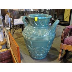Large green ceramic urn