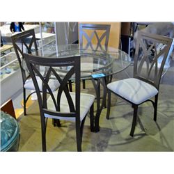 5pc dinette set; glass top table with 4 chairs