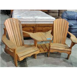 Pine deck chair set