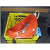Image 1 : Yellow milk crate of assorted electrical cords