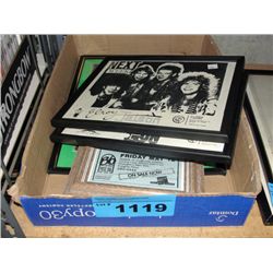 Lot of 4 rock n roll band framed advertisment