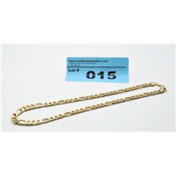 Man's 10Kt Gold Clad Figaro style necklace