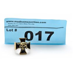 Man's Bronze Skull & Cross ring