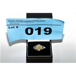 Rare Genuine Yellow Diamond ring in Silver