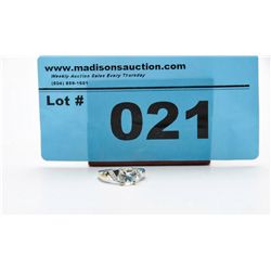 Diamond & Green Amethyst ring in Silver