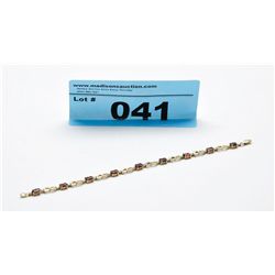 10Kt Gold 5.5 gram Diamond & Garnet tennis