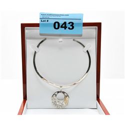 14Kt Gold and Silver Wolf signed Native necklace