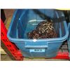Image 1 : Blue rubbermaid container filled with assorted