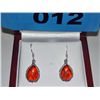 Image 1 : Sterling Silver Amber gemstone earrings
