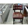 Image 1 : Brown leather padded side chair