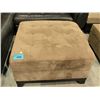 Image 1 : Microfiber suede beige footstool ottoman