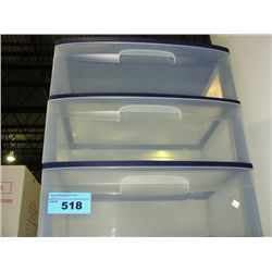 3 drawer plastic storage organizer