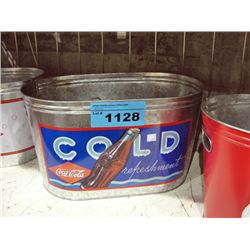 Galvanized metal coca cola ice bucket