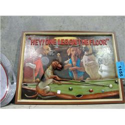 One leg on the floor decorative wooden wall hangig