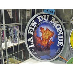 La fin du monde beer advertisment sign