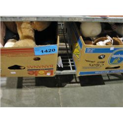 2 boxes of stuffed plush animals