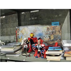 Shelf lot of childrens toys, games, and books